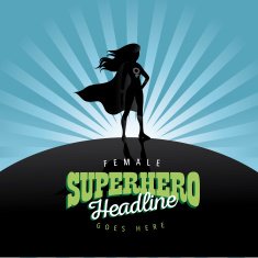 Feminist superhero burst background
