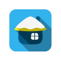 Christmas house flat icon