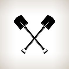 Silhouette of a crossed Shovels