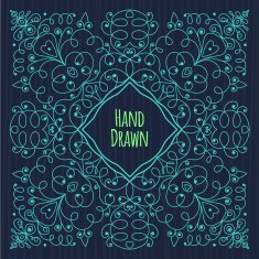 Vector floral frame in trendy mono line style N2