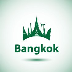 Vector silhouette of Bangkok Thailand