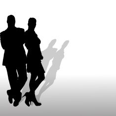 Vector silhouette of a couple N204