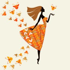 Woman in dress of butterflies N2