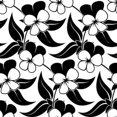 pansy floral black isolated seamless background N2