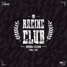 Racing club emblem and seamless pattern