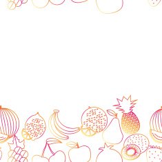 Fruit seamless border pattern The image of fruits and berries