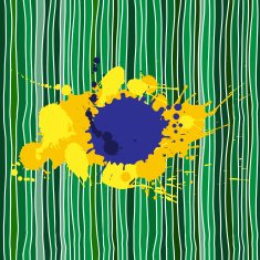Vector background - abstract Brazil flag made of colorful splashes N2