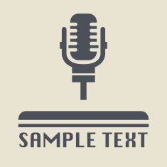 Retro microphone icon or sign