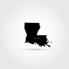 map of the U S state Louisiana N3
