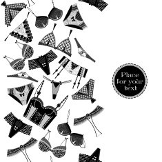 Retro poster with a woman lingerie Seamless background pattern N3