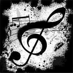 Ink blots treble clef