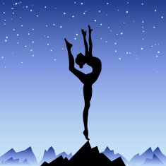 Beautiful flexible girl gymnast staying on one leg