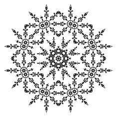 Pattern of snowflakes contours N3