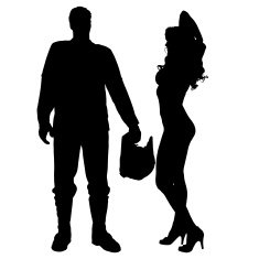 Vector silhouette of couple N332