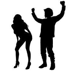 Vector silhouette of couple N333