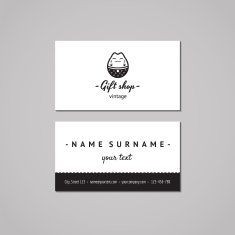 Gift shop and souvenirs business card design concept (maneki neko)