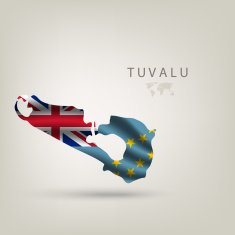 Flag of TUVALU as a country with shadow N2