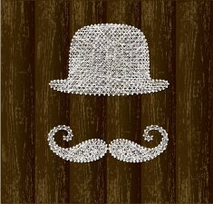 Bowler hat and mustache