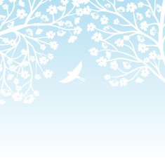 blooming tree and birds N4