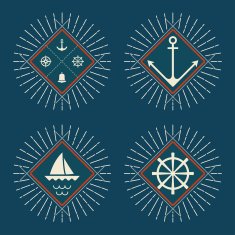 Set of nautical logos badges and labels N18