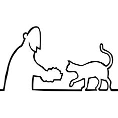 Guy feeding a cat