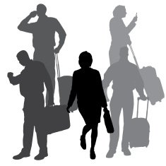 Vector silhouette of business people N62