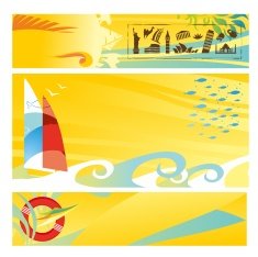 Set of hot travel banners