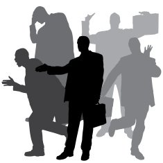 Vector silhouette of businessman N91