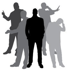 Vector silhouette of businessman N95