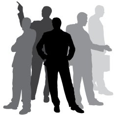 Vector silhouette of businessman N96