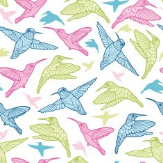 Hummingbirds Seamless Pattern Background