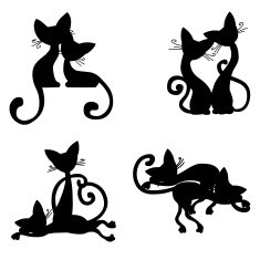 couples of cats silhouettes N2