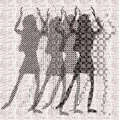halftone raster dancing girls