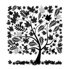 Beautiful autumn tree silhouette for your design
