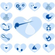 Quilted baby buttons for a boy N2