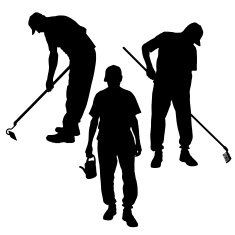 Vector silhouette of gardener N5