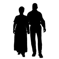Vector silhouette of old people N114