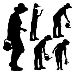 Vector silhouette of a gardener N40