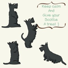 Cartoon Scottish terrier