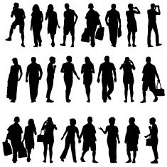 silhouettes of beautiful mans and womans N13