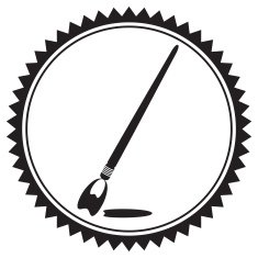 Silhouette paintbrush in black and white vector