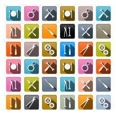 Retro Vector Icons - Tools Set