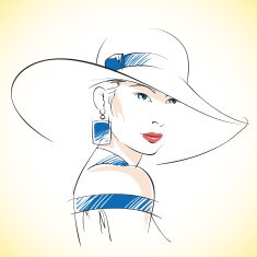 Fashion sketch of beautiful young female N2