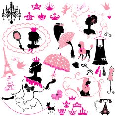 Fairytale Set - silhouettes of princess girls N2