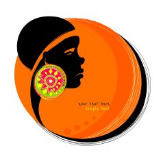 African girl with big beautiful earring N3