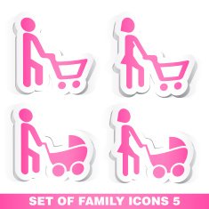 Set of Family Paper Icons 5 N2