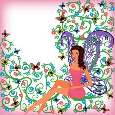 Greeting card with space for text - beautiful fairy N2