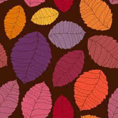 Seamless pattern of autumn leaves N10