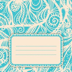 Vintage card with space for text in white and blue N2
