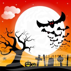bats against the full moon N5